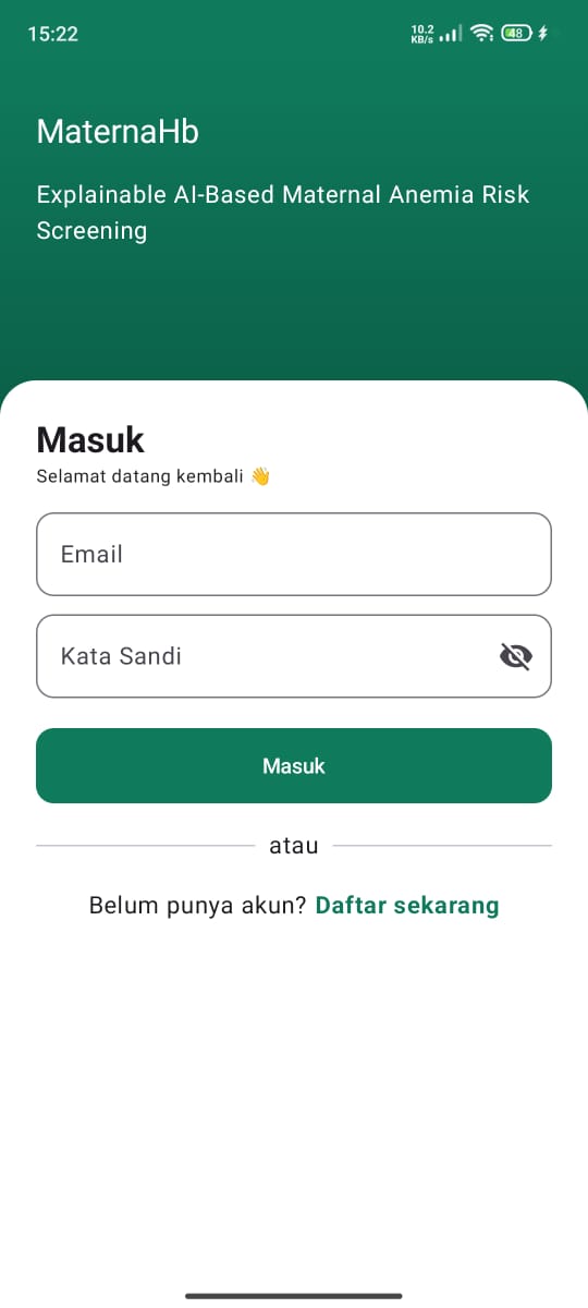 Layar Masuk MaternaHB